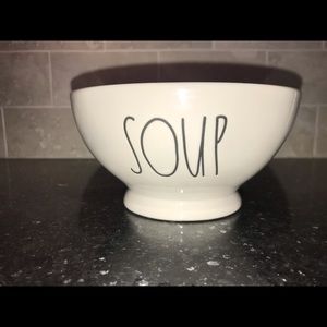 Rae Dunn Ceramic White Soup Bowl Large Letters